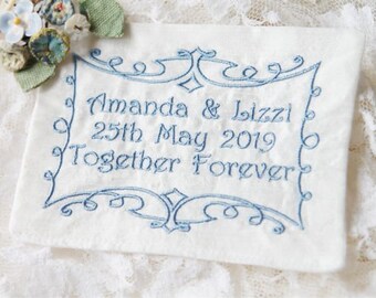 Embroidered Monogram On Wedding Dress